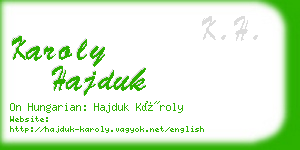 karoly hajduk business card